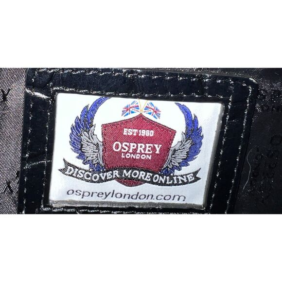 Osprey London black croc embossed leather shoulder bag - Picture 6 of 10